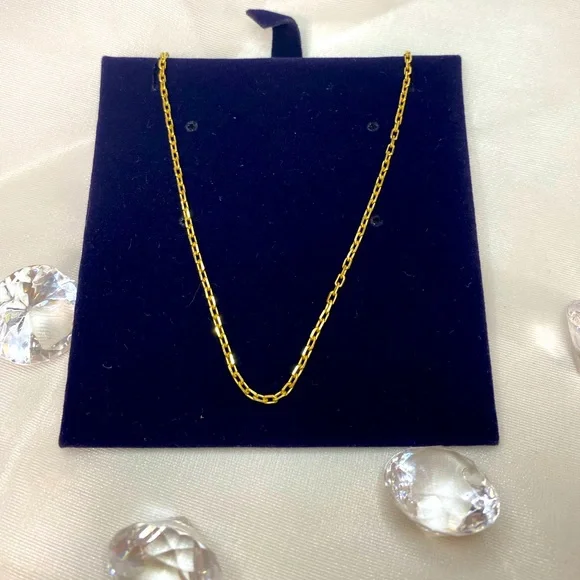 14K YELLOW GOLD small paperclip link chain REAL GOLD 18” - Picture 4 of 13